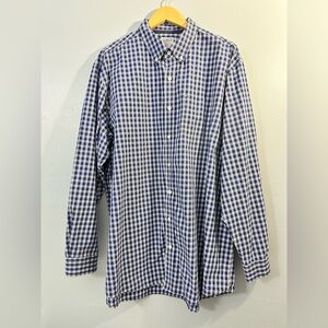 L.L. Bean Blue and White Casual Button Down Shirt size XL            100% cotton